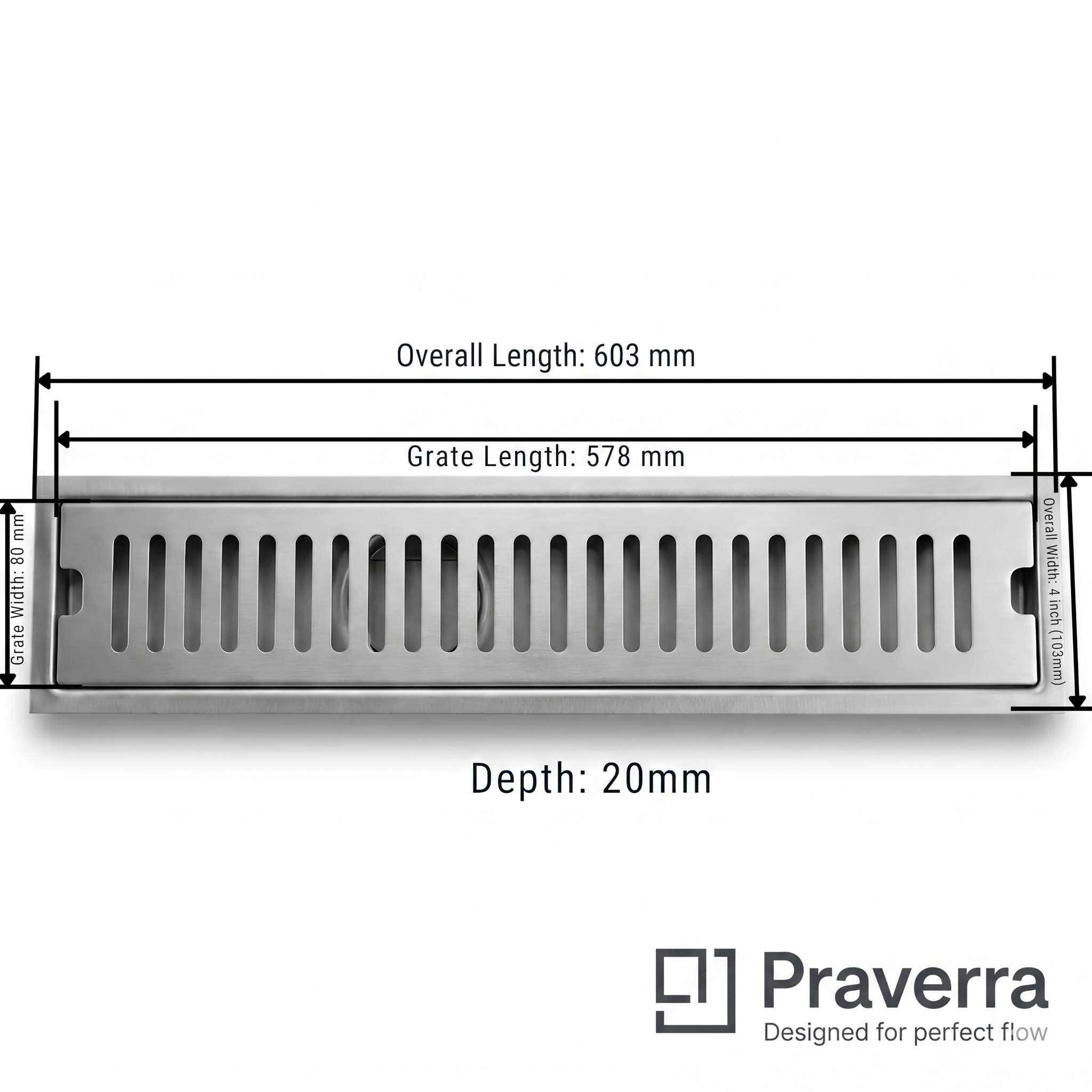 Praverra Shower Drainer Matt view 3